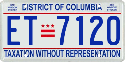 DC license plate ET7120
