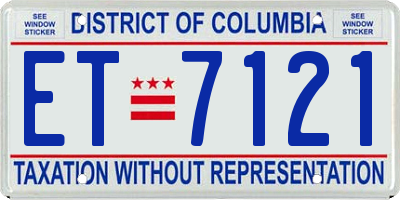 DC license plate ET7121