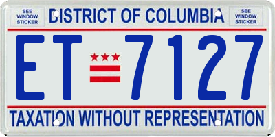 DC license plate ET7127
