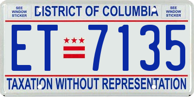 DC license plate ET7135