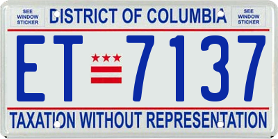 DC license plate ET7137