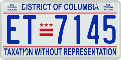 DC license plate ET7145