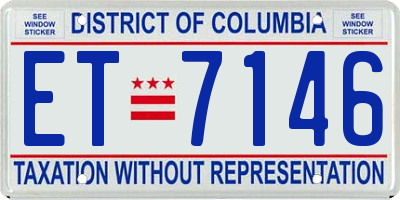 DC license plate ET7146