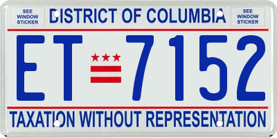 DC license plate ET7152