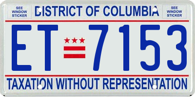 DC license plate ET7153
