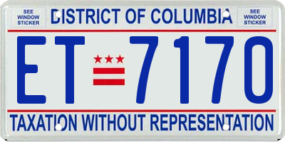 DC license plate ET7170