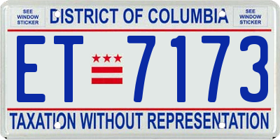 DC license plate ET7173