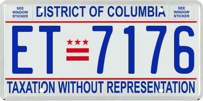 DC license plate ET7176