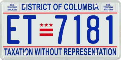 DC license plate ET7181