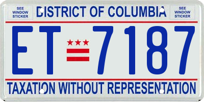 DC license plate ET7187