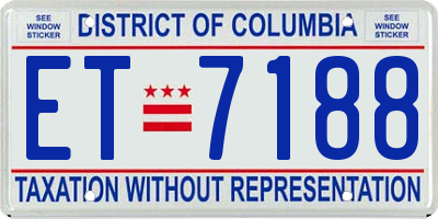 DC license plate ET7188