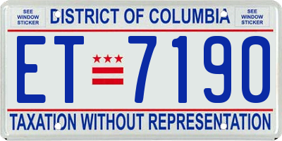 DC license plate ET7190