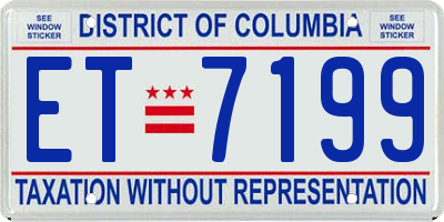 DC license plate ET7199