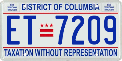 DC license plate ET7209