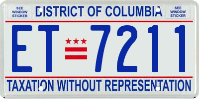 DC license plate ET7211