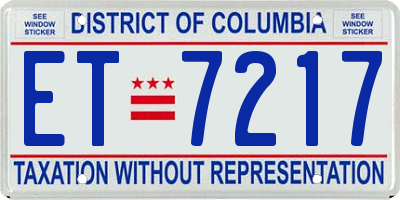 DC license plate ET7217