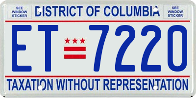 DC license plate ET7220