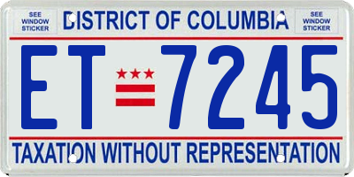 DC license plate ET7245