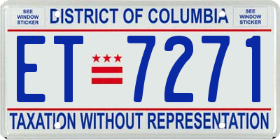 DC license plate ET7271
