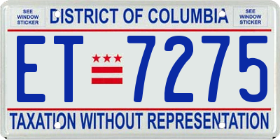 DC license plate ET7275