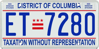 DC license plate ET7280