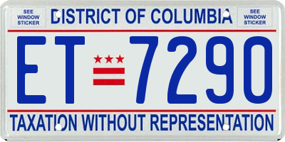 DC license plate ET7290