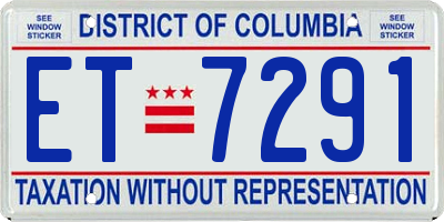 DC license plate ET7291
