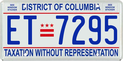 DC license plate ET7295
