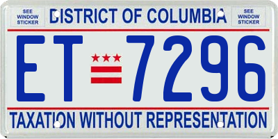 DC license plate ET7296