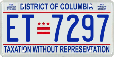 DC license plate ET7297