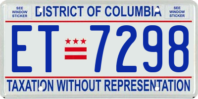 DC license plate ET7298