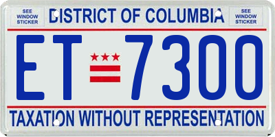 DC license plate ET7300