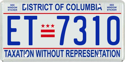 DC license plate ET7310