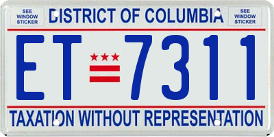 DC license plate ET7311