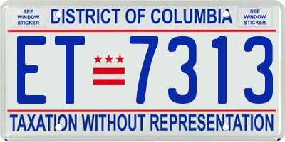 DC license plate ET7313