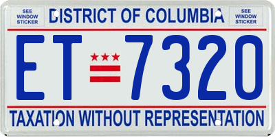 DC license plate ET7320