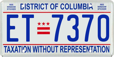 DC license plate ET7370