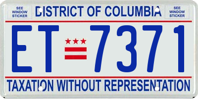 DC license plate ET7371