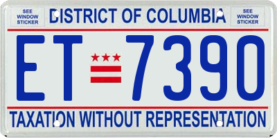 DC license plate ET7390