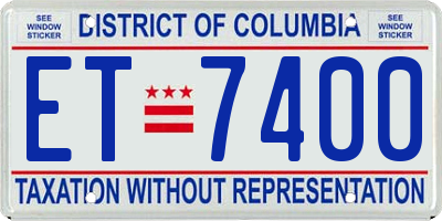DC license plate ET7400