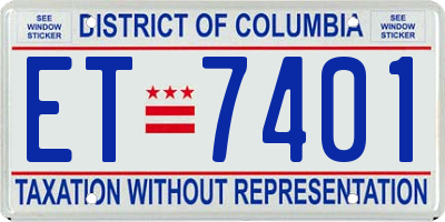 DC license plate ET7401