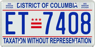 DC license plate ET7408