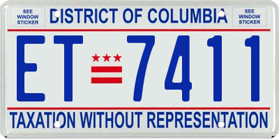 DC license plate ET7411