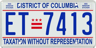 DC license plate ET7413