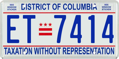 DC license plate ET7414