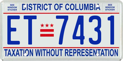 DC license plate ET7431