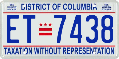 DC license plate ET7438
