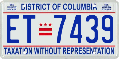 DC license plate ET7439