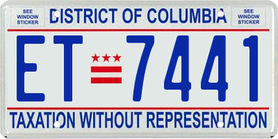 DC license plate ET7441