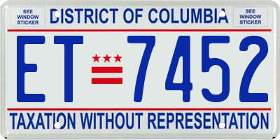 DC license plate ET7452